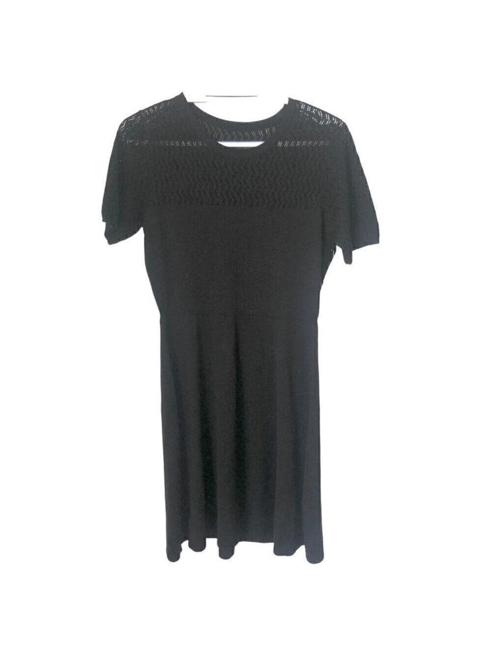 Julia Jordan Fit & Flare Dress Lightweight Knit Sweater Black Women's Size M